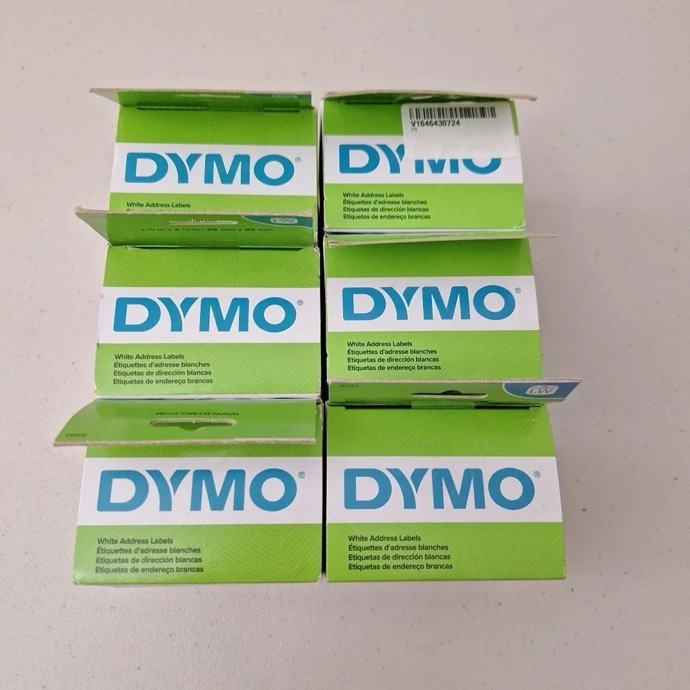 DYMO LabelWriter LW White Address Labels 1 1/8 in x 3 1/2 in NEW IN BOX Set Of 6